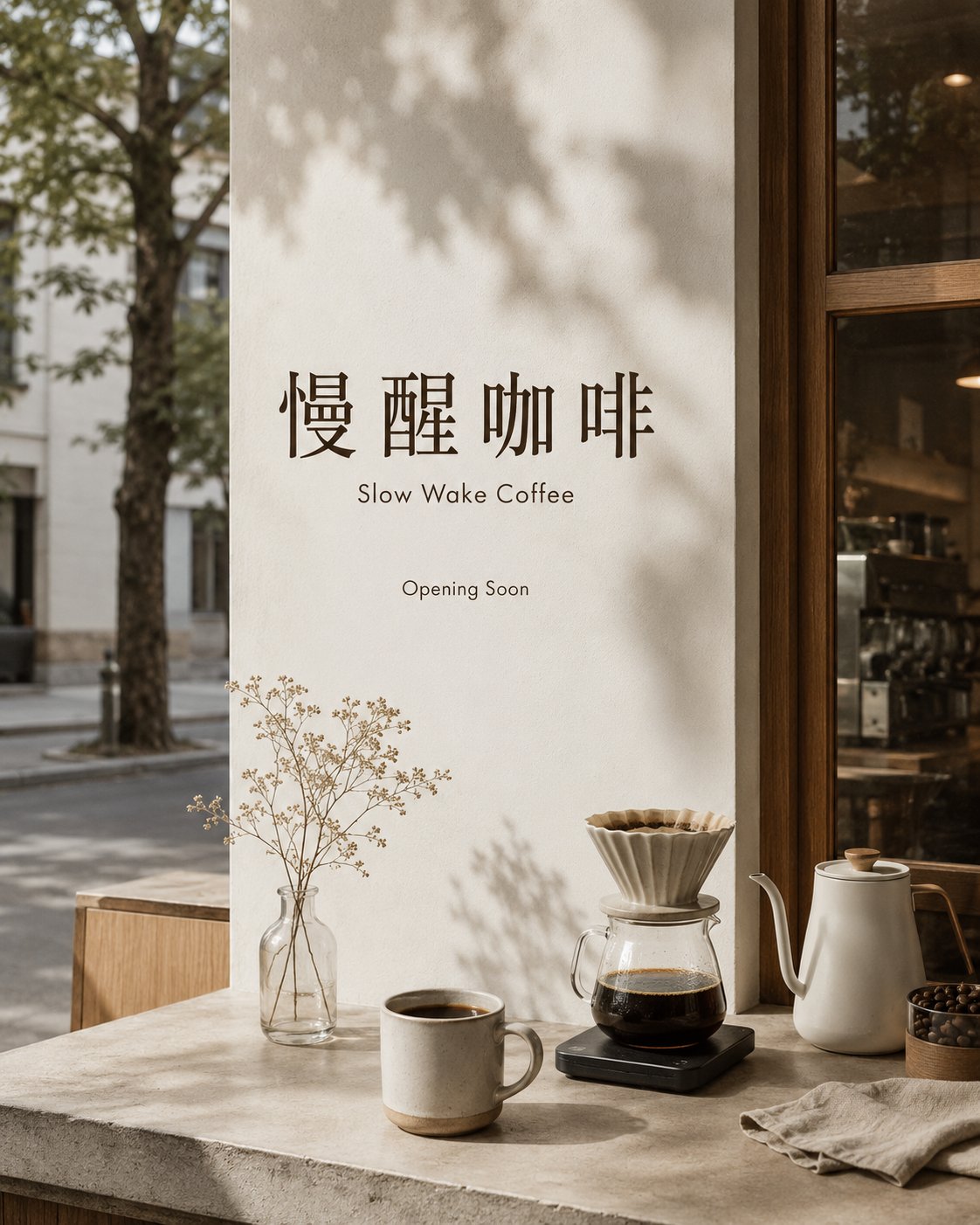 慢醒咖啡精品咖啡店品牌视觉提案 / Slow Wake Coffee Brand Visual Proposals,UI 与社交媒体截图,海报、UI、截图,案例输出图 1