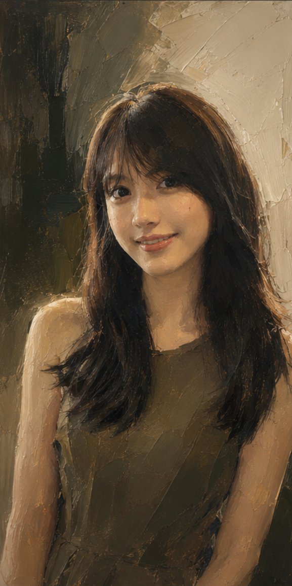 现代艺术馆级时尚油画肖像 / Modern Museum Grade Fashion Oil Portrait Prompt,角色设计,人像、时尚、插画,案例输出图 1