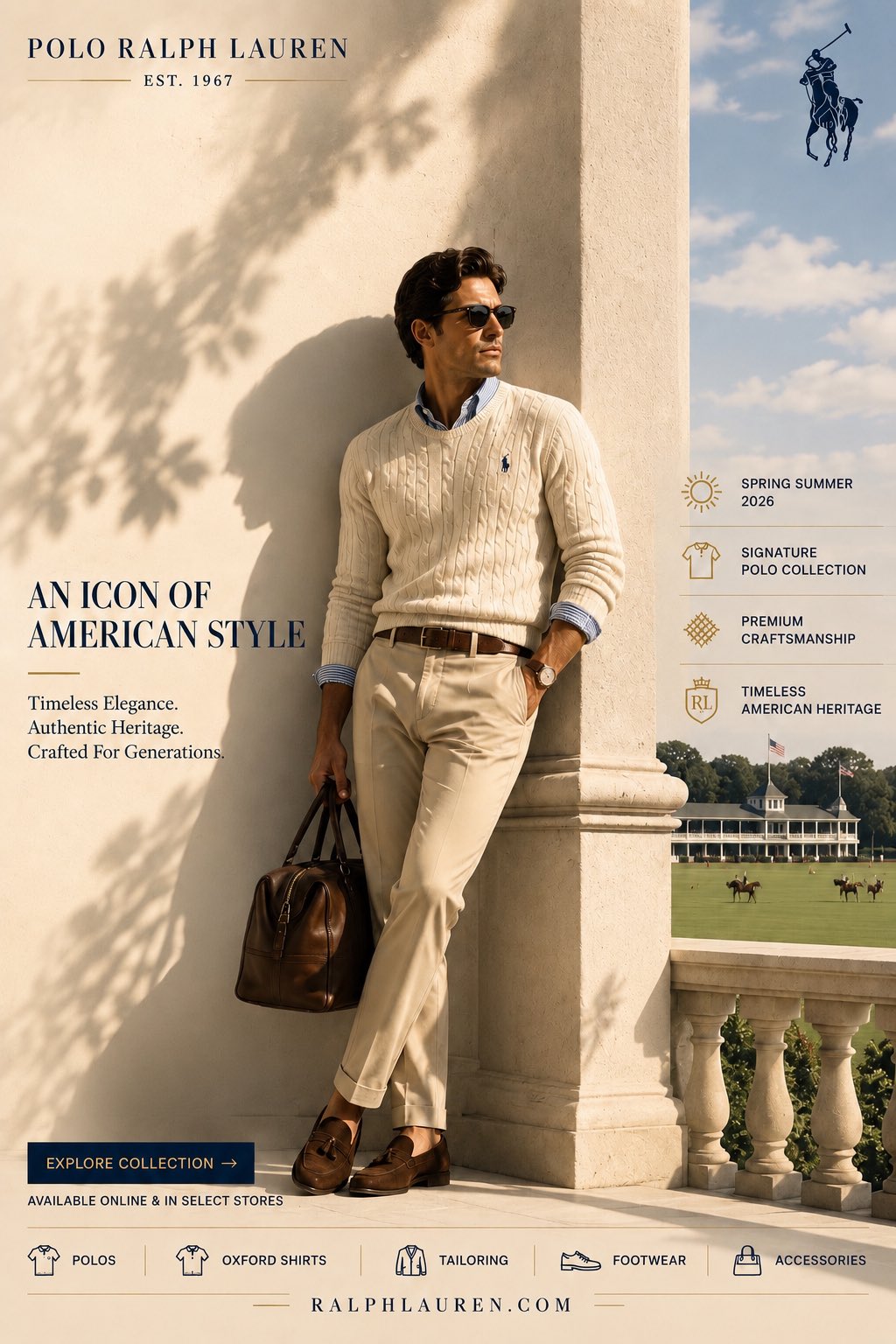 拉夫劳伦奢华时尚品牌海报设计 / Polo Ralph Lauren Luxury Fashion Brand Social Media Campaign Poster，人像与摄影，人像、时尚、海报，案例输出图 1