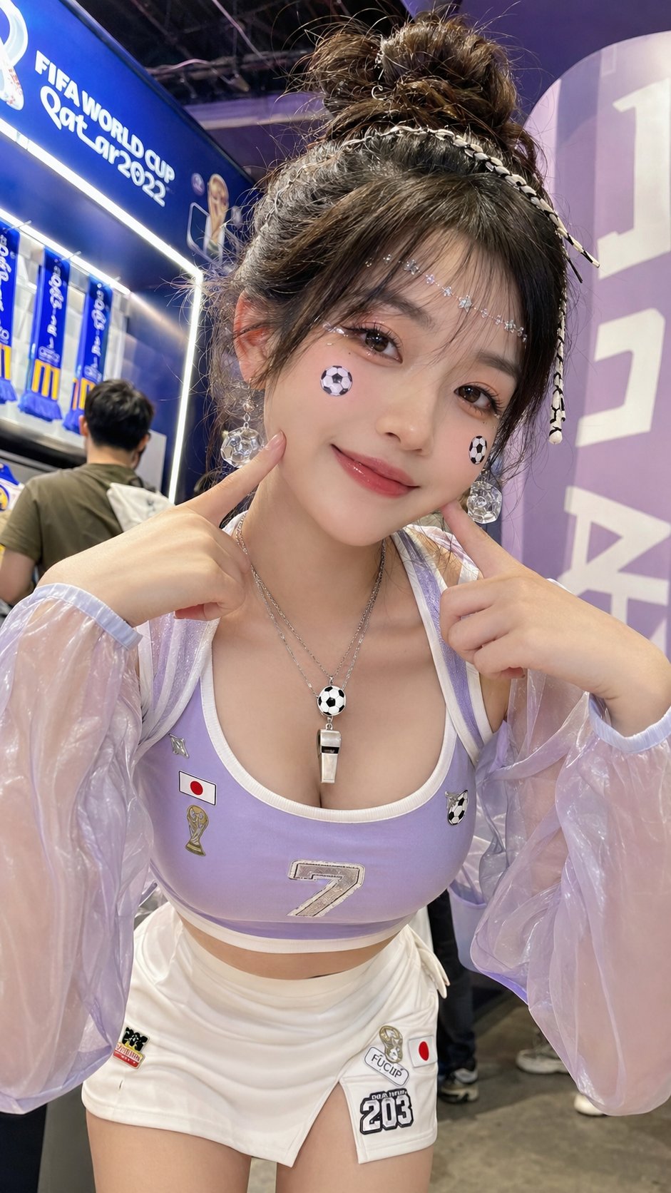 甜美世界杯足球宝贝高清人像摄影 / Sweet World Cup Football Girl Portrait,角色设计,人像、海报、角色,案例输出图 1