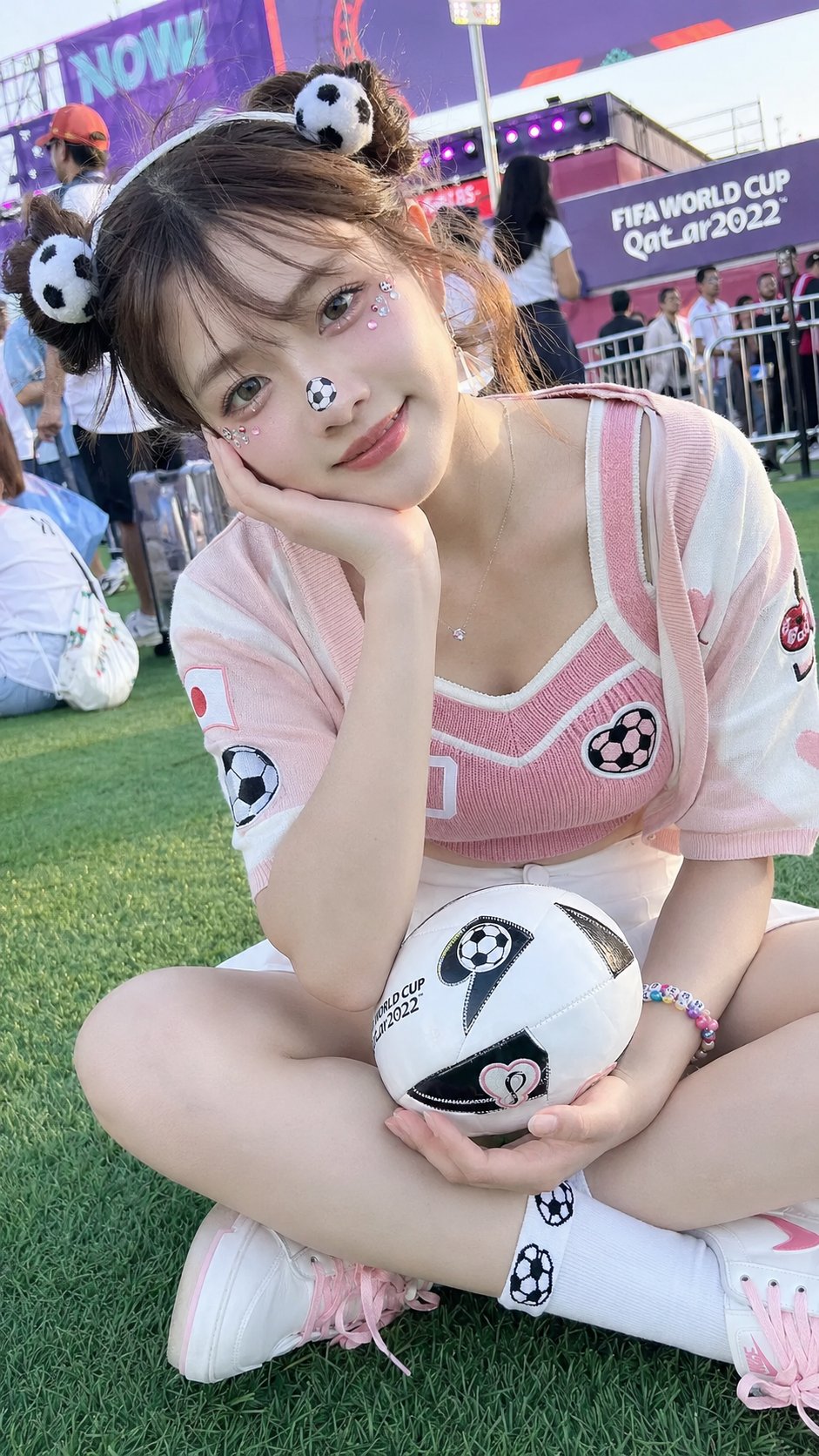 真实世界杯甜美足球宝贝人像 / Realistic World Cup Sweet Football Babe Portrait,人像与摄影,人像、竖版、人像与摄影,案例输出图 1