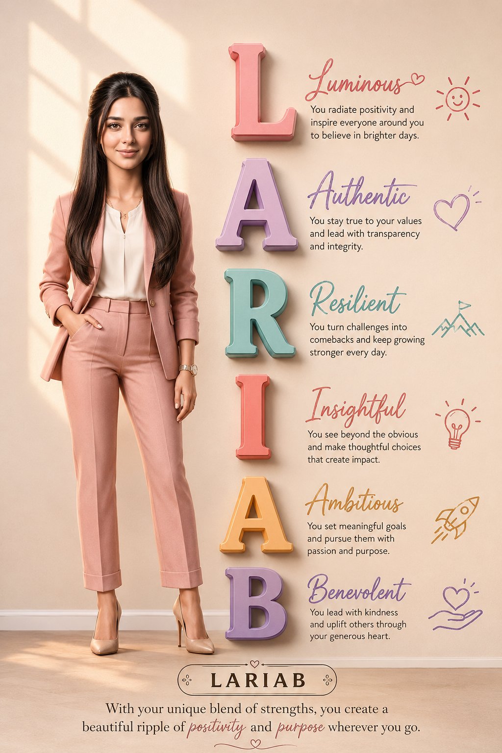 优雅3D人物首字母缩写个人品牌海报 / Elegant 3d Acronym Personal Branding Poster，角色设计，时尚、海报、角色，案例输出图 1
