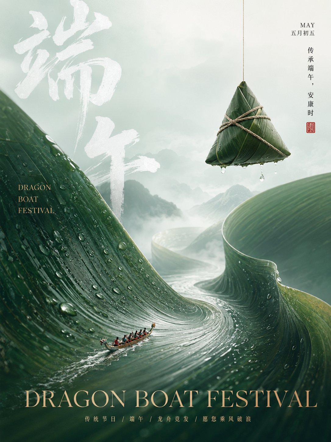 东方极简超现实高端节日品牌海报 / Oriental Minimalist Surreal Brand Festival Poster，角色设计，电影感、海报、角色，案例输出图 1
