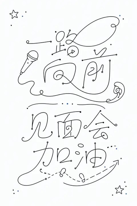 极简手写字形书店分享会横幅 / Minimalist Handwritten Glyphs Bookstore Sharing Banner，海报与插画，海报、插画、截图，案例输出图 1