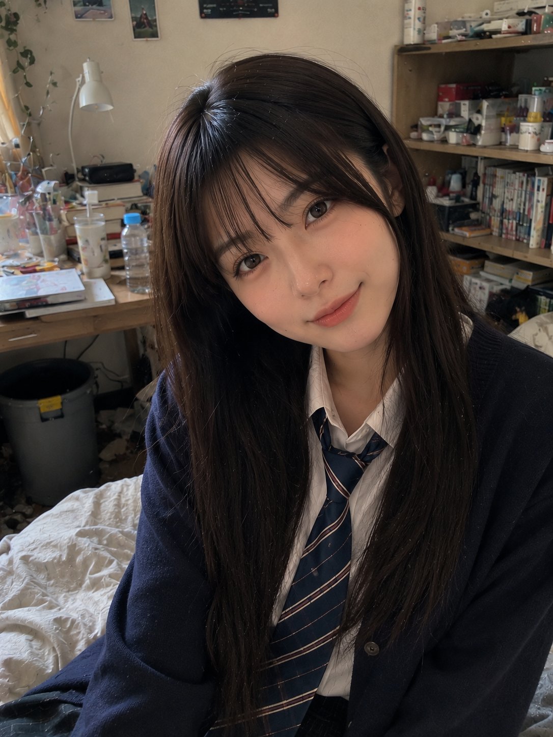22岁日本女性卧室温馨生活手机随拍 / 22 Year Old Japanese Woman Cozy Apartment Photo,角色设计,电影感、角色、二次元,案例输出图 1