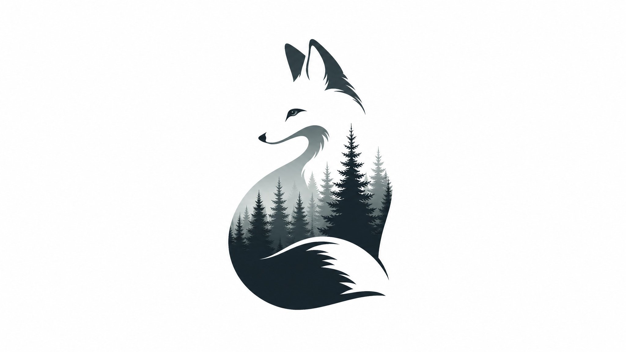 巧妙负空间动物插画极简主义标志艺术 / Clever Negative Space Illustration Animal Minimalist，海报与插画，海报、插画、极简，案例输出图 1