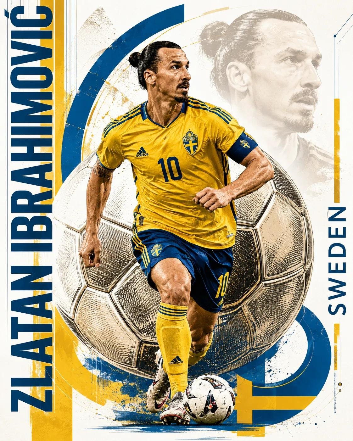 世界级高级足球海报现代插画 / Premium Football Poster Editorial Illustration Style,角色设计,人像、电影感、时尚,案例输出图 1