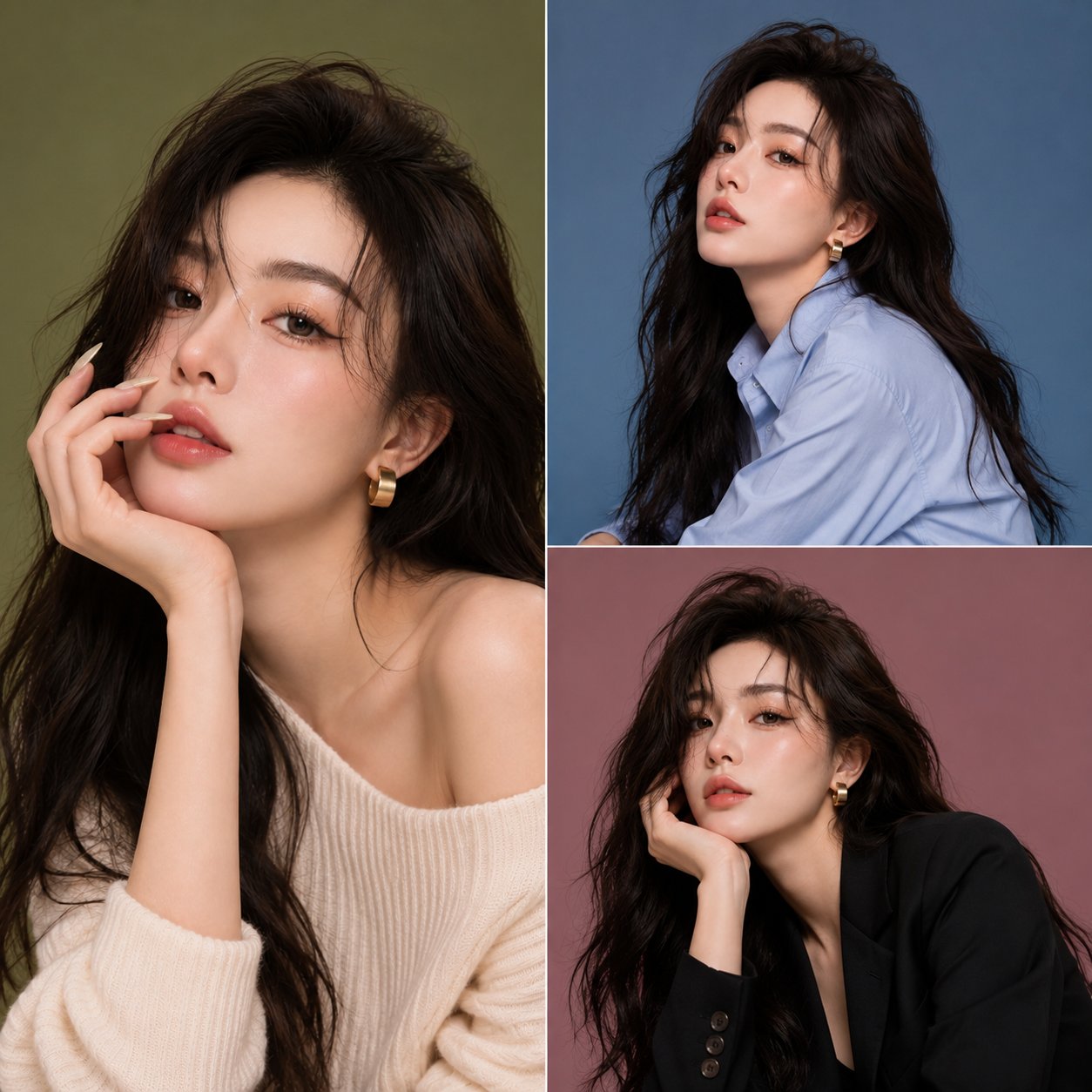 韩国年轻女性超写实时尚美妆人像 / Ultra Detailed Korean Woman Beauty Portrait Editorial,人像与摄影,人像、电影感、时尚,案例输出图 1