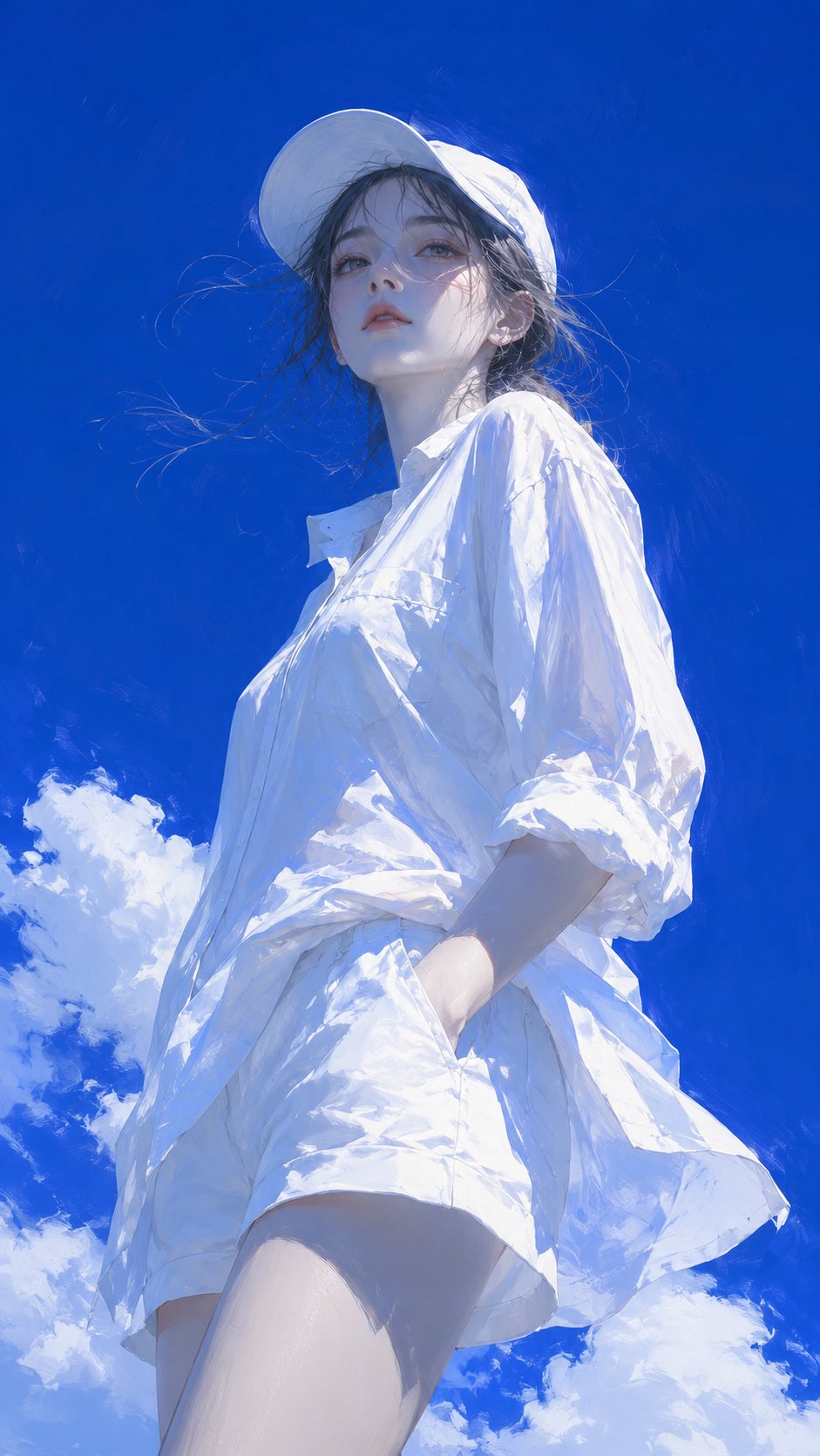 日系清冷夏日半写实插画主体xxx / Japanese Style Cool Summer Semi Realistic Illustration Xxx，人像与摄影，人像、插画、品牌，案例输出图 1
