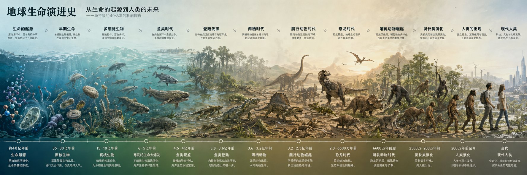 超宽科学科普长卷生成指南 / Ultra Wide Science Popularization Long Scroll Guide，海报与插画，海报、插画、排版，案例输出图 2