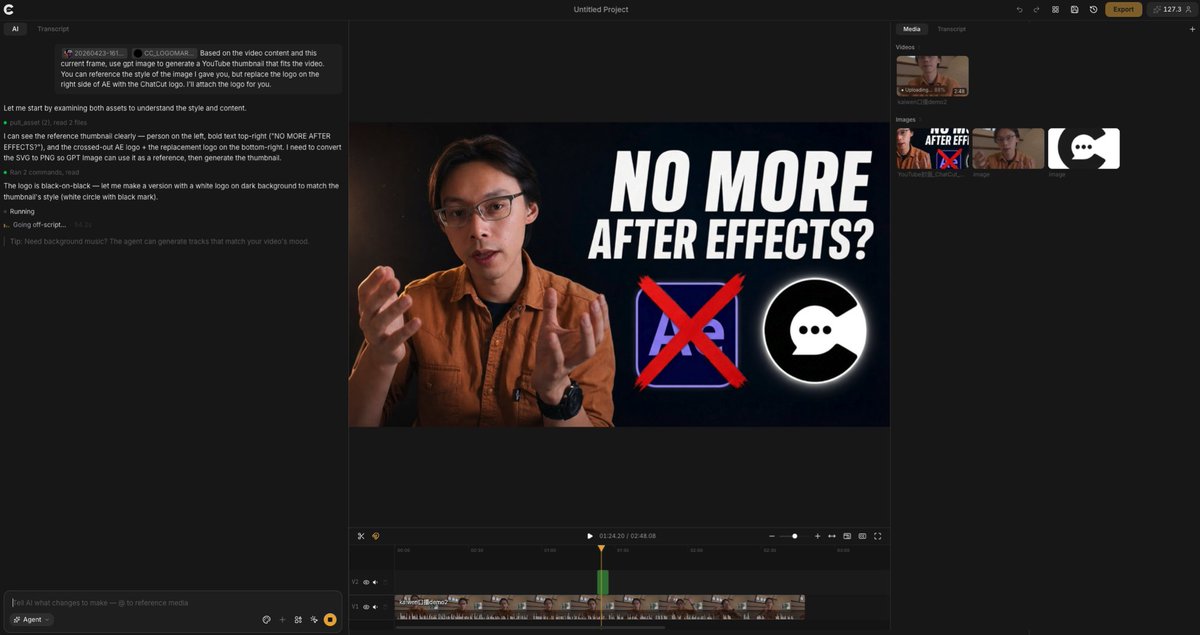 基于视频内容与当前画面生成 YouTube 缩略图 / Based on the video content and this current frame, use GPT to generate a YouT...，模型对比与社区，海报、品牌、对比实验，案例输出图 1