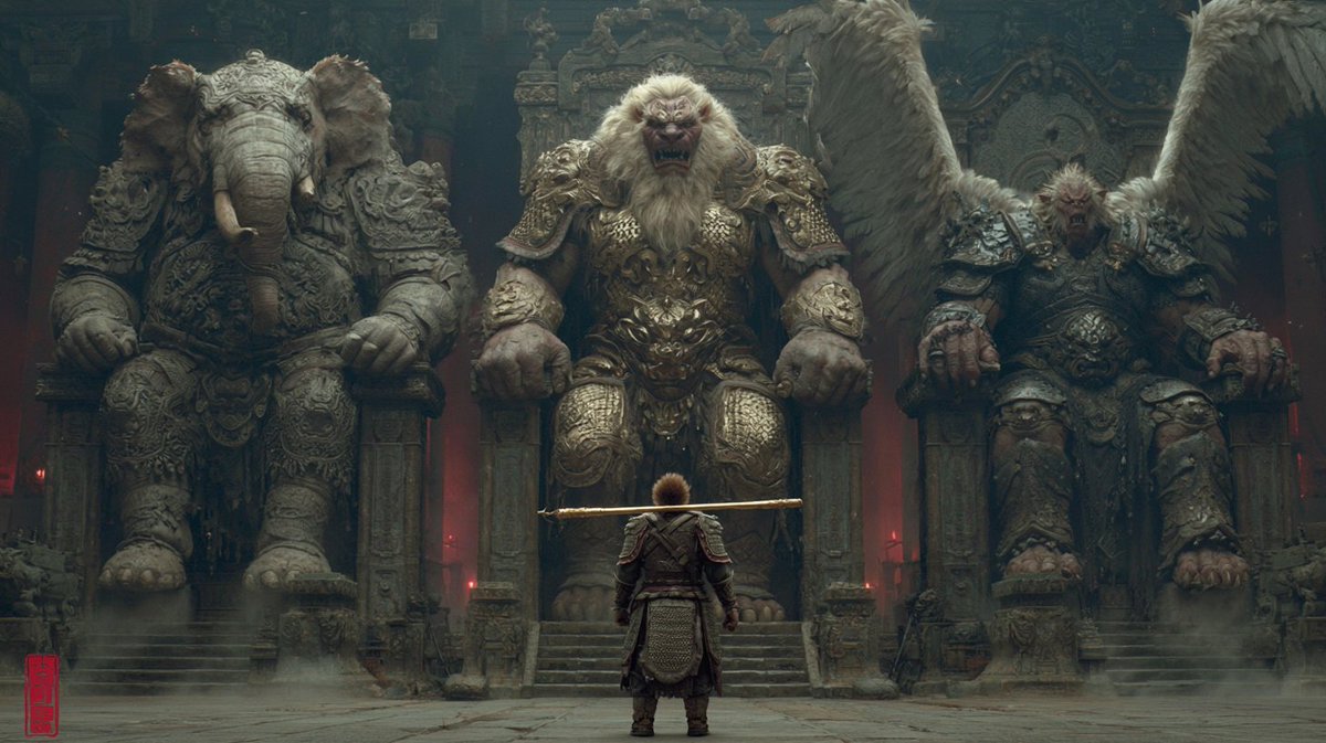 狮驼岭黑暗神话场景 / Lion Camel Ridge Dark Myth Scene，模型对比与社区，对比实验、模型对比与社区，案例输出图 1