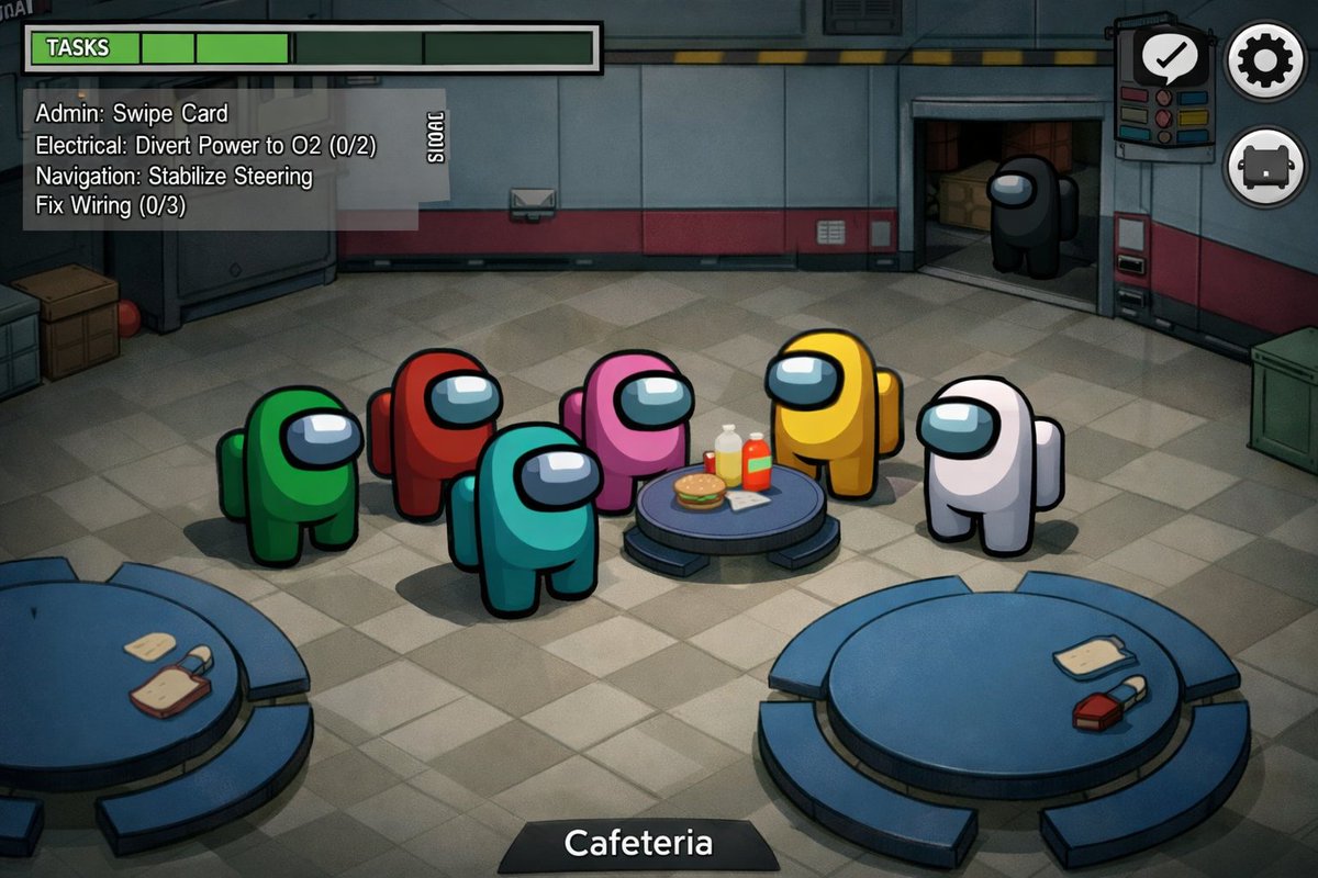 《Among Us》写实游戏截图 / Among Us Realistic Screenshot，模型对比与社区，截图、对比实验、模型对比与社区，案例输出图 1