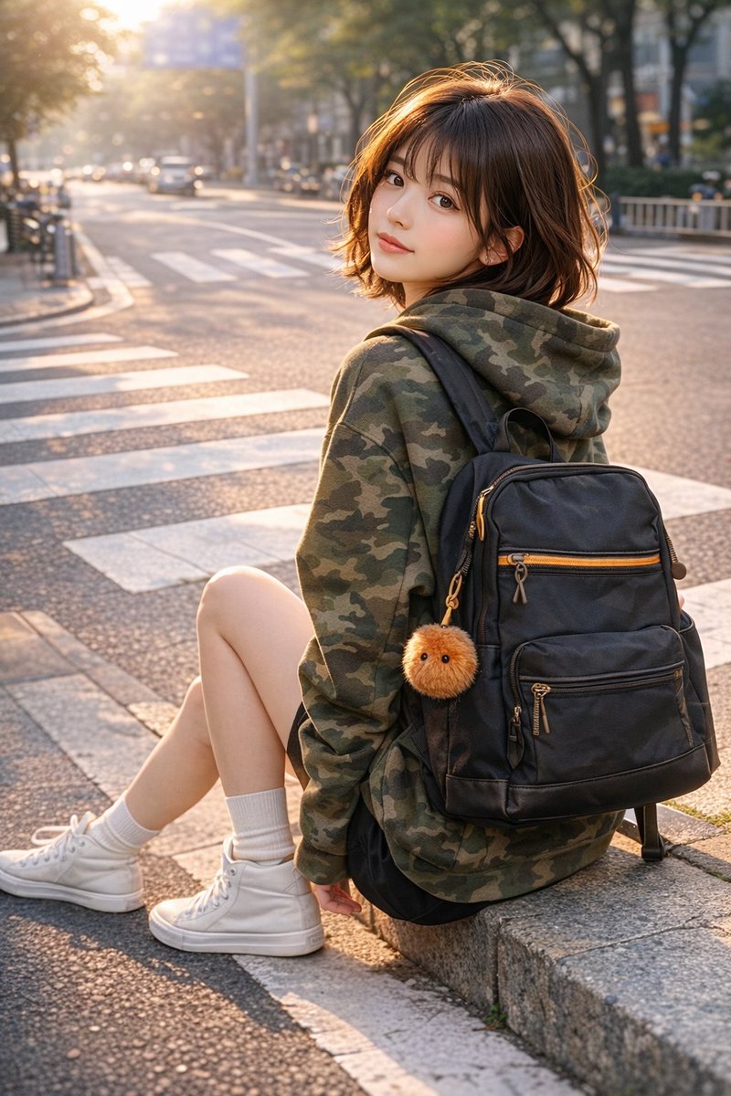 都市回眸街头人像 / Urban Turn-Back Street Portrait，人像与摄影，人像、城市视觉、人像与摄影，案例输出图 1