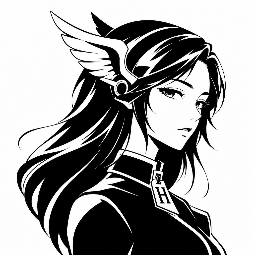 Monochrome Hermes-Inspired Avatar，角色设计，人像、时尚、角色，案例输出图 1