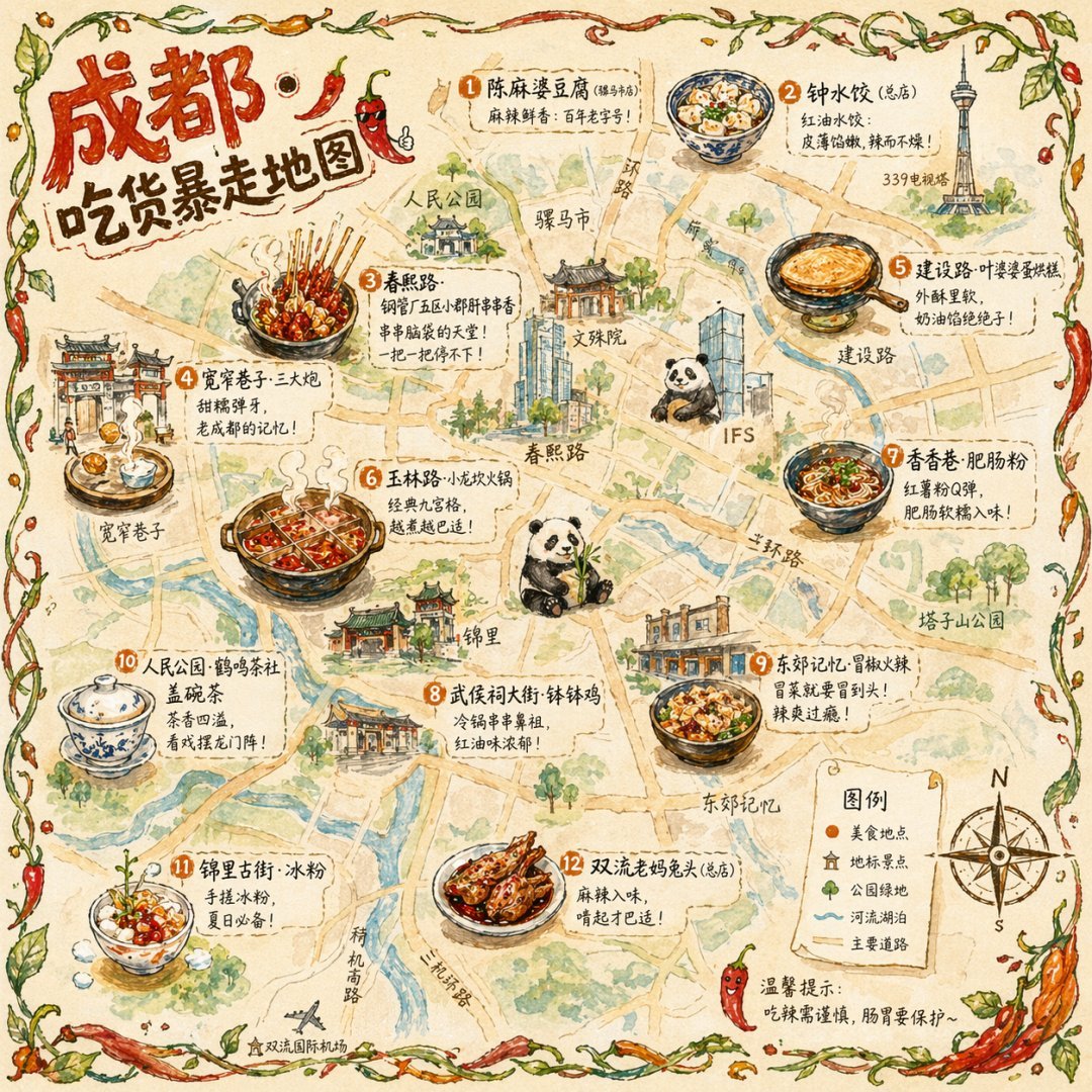 Illustrated City Food Map，海报与插画，海报、插画、城市视觉，案例输出图 1