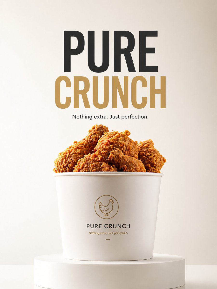 极简产品广告：PURE CRUNCH / E-commerce Main Image - Minimalist Product Ad: PURE CRUNCH，海报与插画，时尚、海报、插画，案例输出图 1