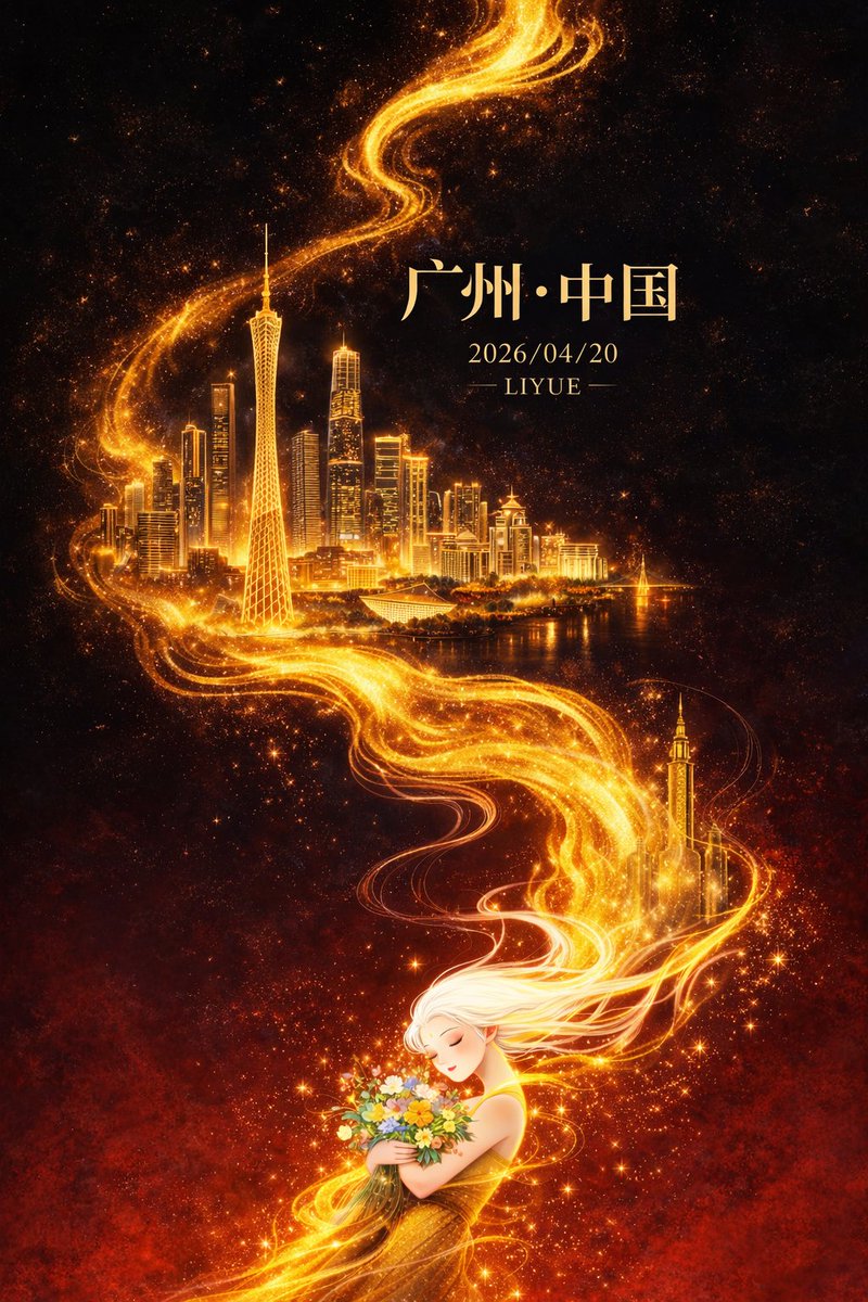 黑暗奇幻广州城市海报 / Dark-Fantasy Guangzhou City Poster，模型对比与社区，海报、插画、城市视觉，案例输出图 1