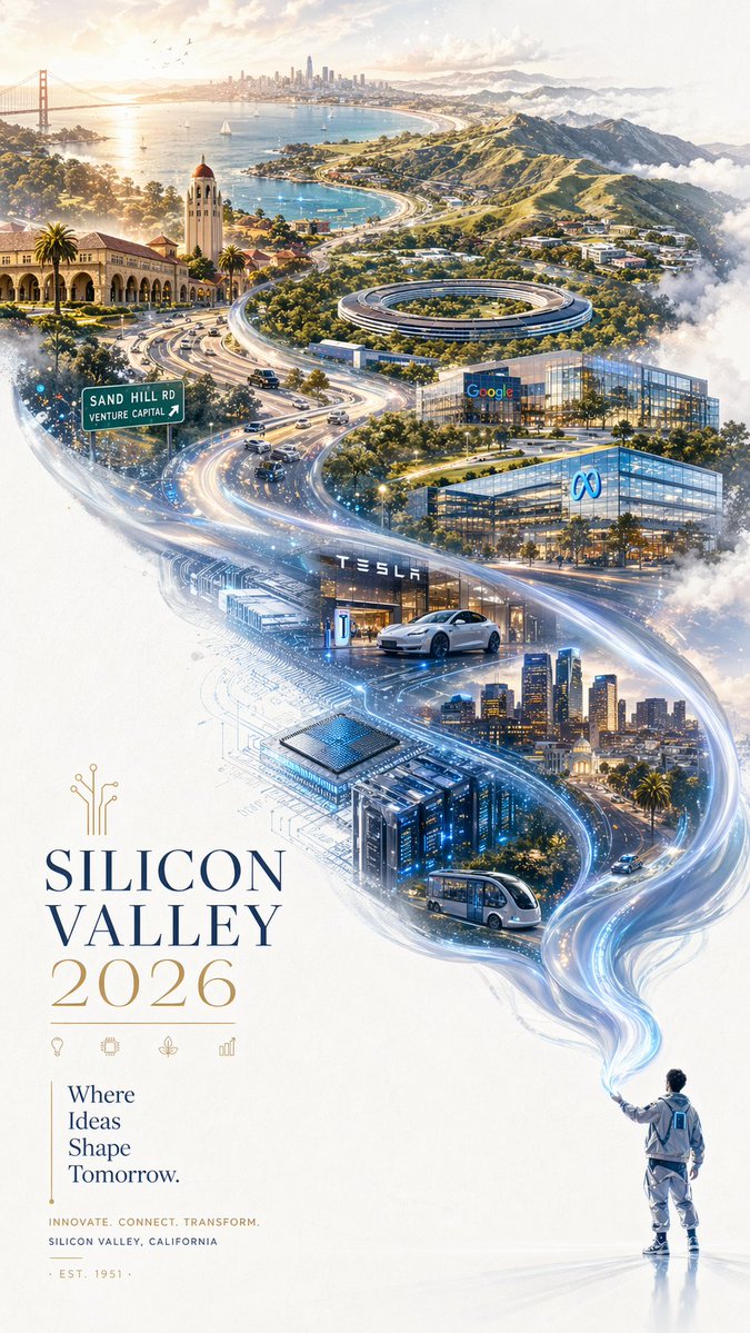 2026 硅谷宣传海报 / Silicon Valley 2026 Promo Poster，人像与摄影，人像、电影感、时尚，案例输出图 1