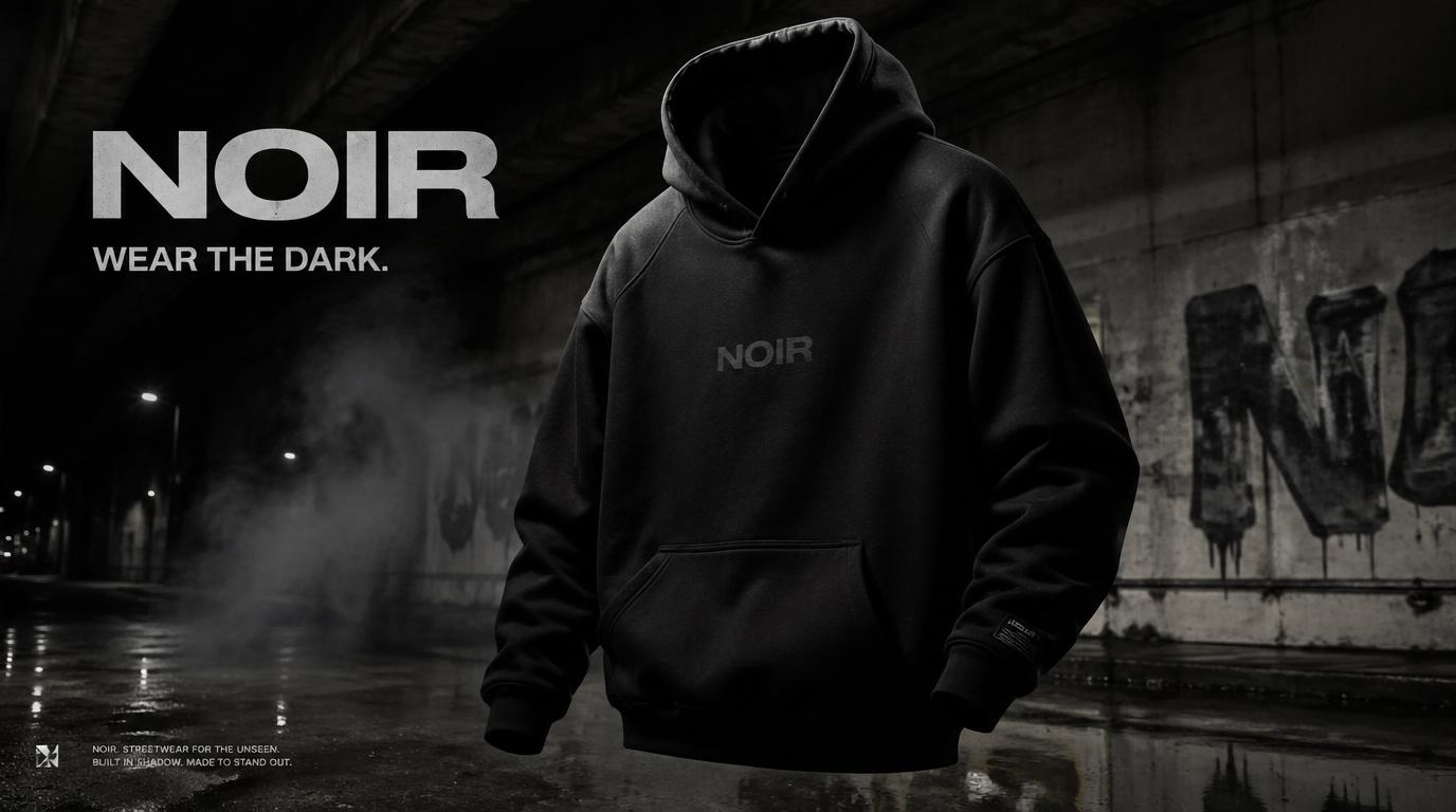 NOIR 街头服饰 Campaign，人像与摄影，人像、时尚、海报，案例输出图 1