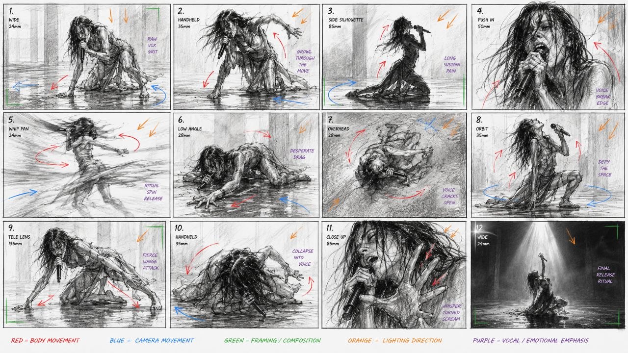 当代舞现场 Storyboard,角色设计,电影感、插画、角色,案例输出图 1