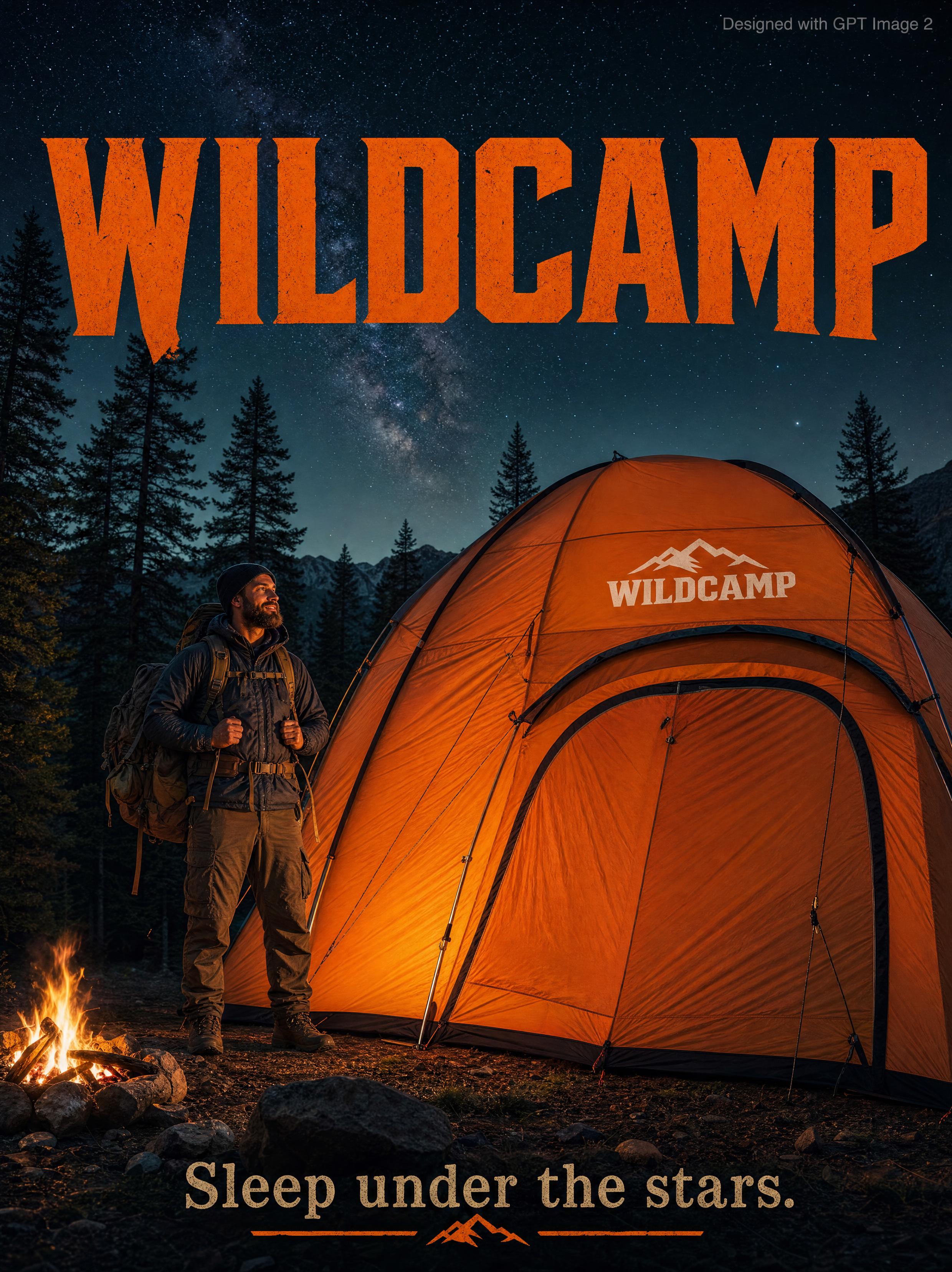 WILDCAMP 巨型帐篷广告海报，人像与摄影，人像、电影感、海报，案例输出图 1