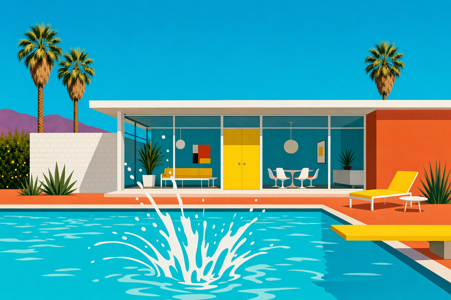 Mid-Century Modern: The Blue Pool，人像与摄影，人像、极简、人像与摄影，案例输出图 1