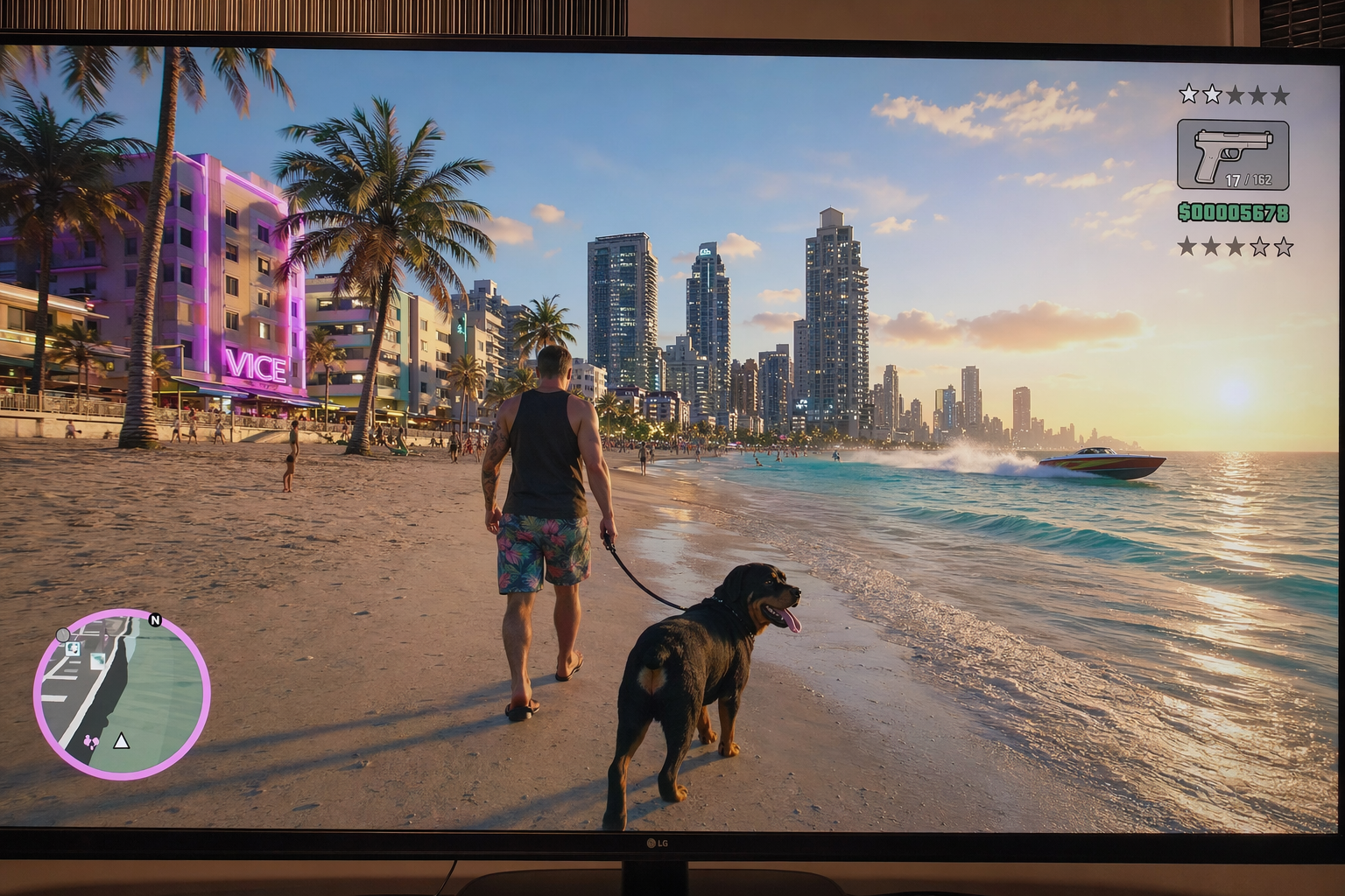 GTA 6 gameplay — Vice City beach，角色设计，角色、城市视觉、角色设计，案例输出图 1