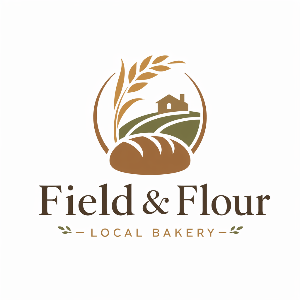 Minimalist bakery logo — Field & Flour，海报与插画，海报、插画、城市视觉，案例输出图 1